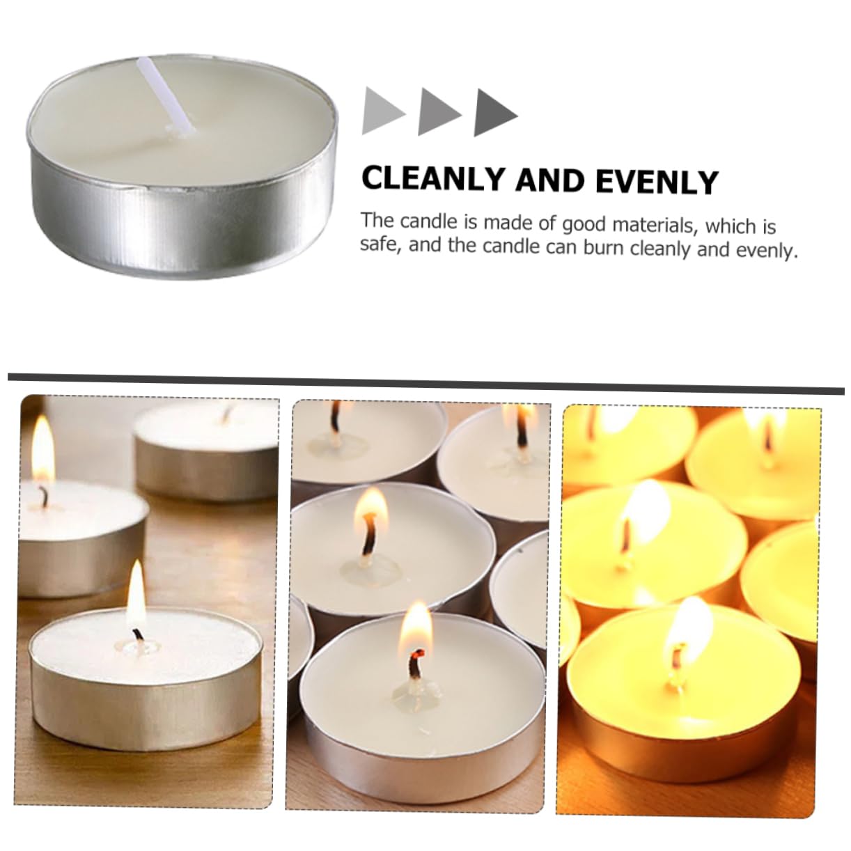 Levemolo Set of 50 Small Tea Light Candles Round Household Candles Bulk for Wedding Party Home Decor