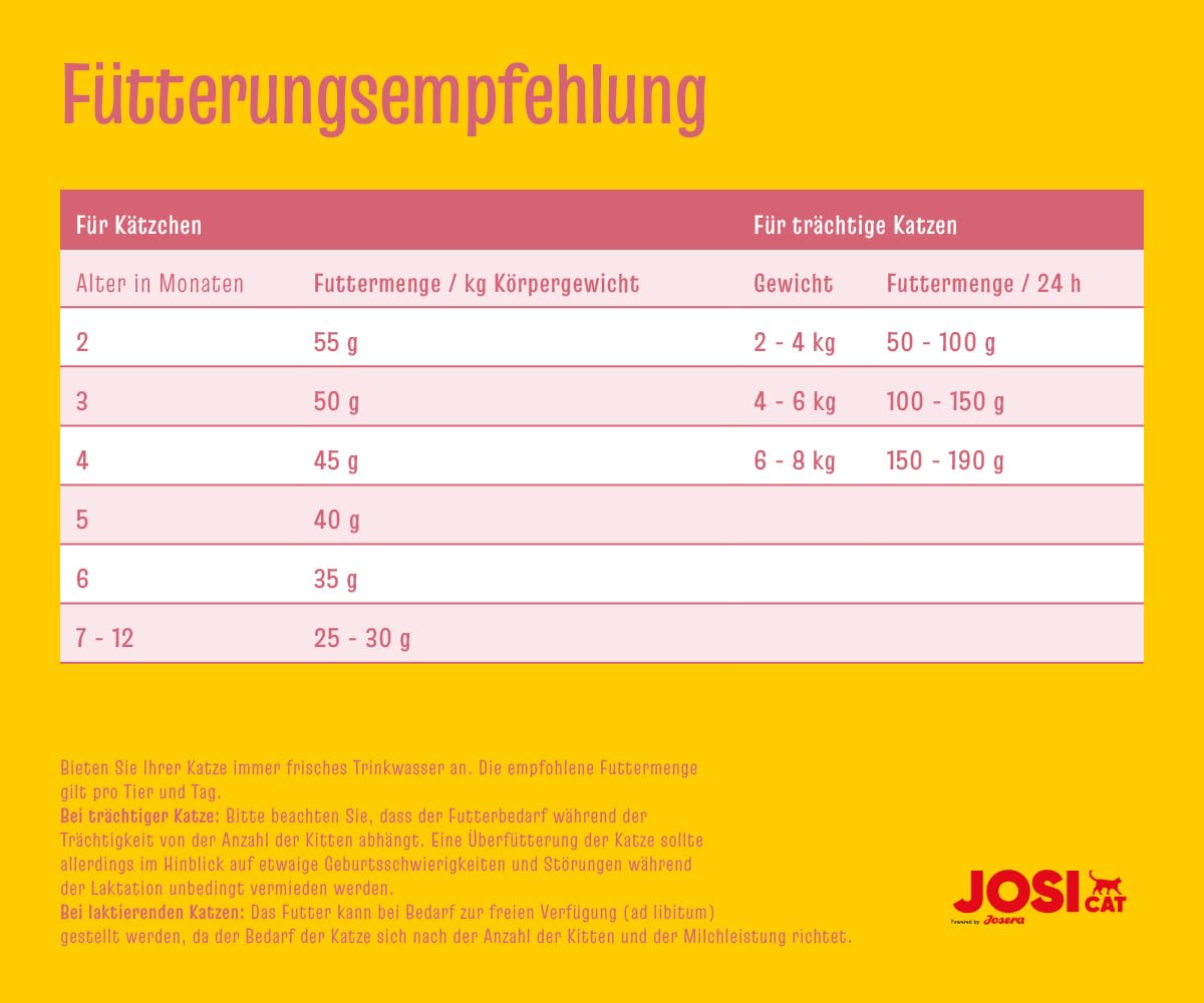 JosiCat Kitten (1 x 10 kg) | Junior | Premium Trockenfutter mit Geflügel & Lachsöl für wachsende/tragende/säugende Katzen | eiweißreich & mit vielen Vitaminen | Powered by JOSERA | 1er Pack