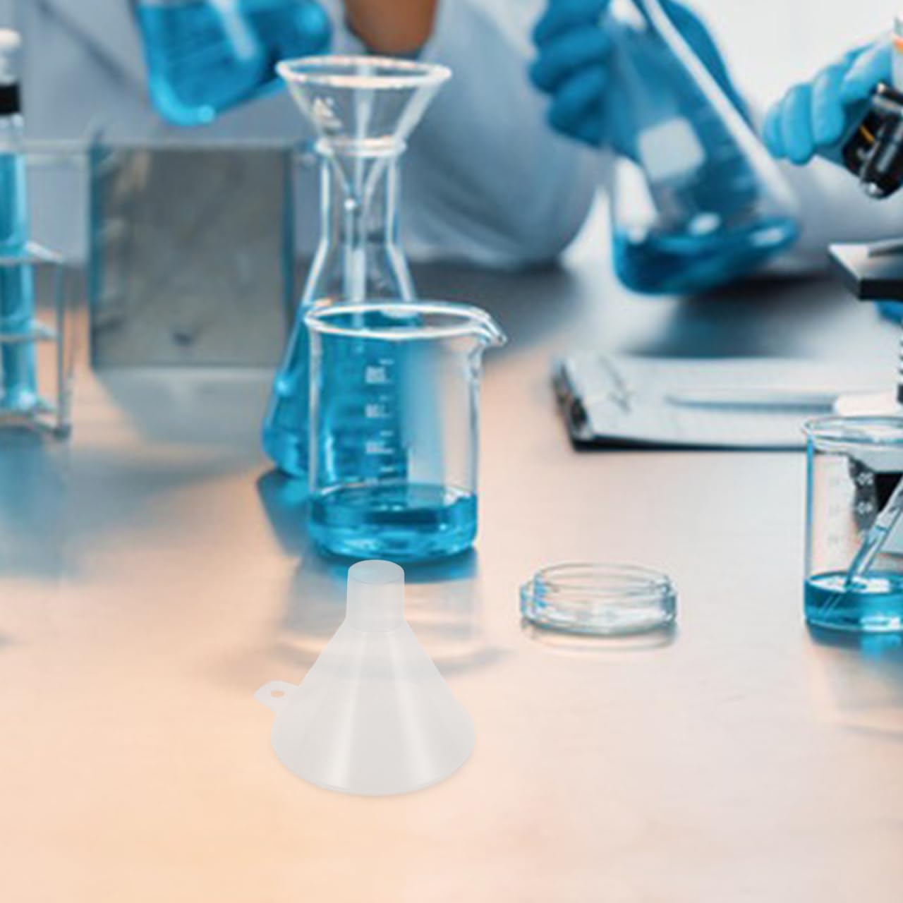 Labortrichter Kunststoff Pp Klarer Fülltrichter Mit Flachem Boden Für Präzises Einfüllen Von Pulverreagenzien Wissenschaftlicher Trichter 4.84X4.13X3.54In