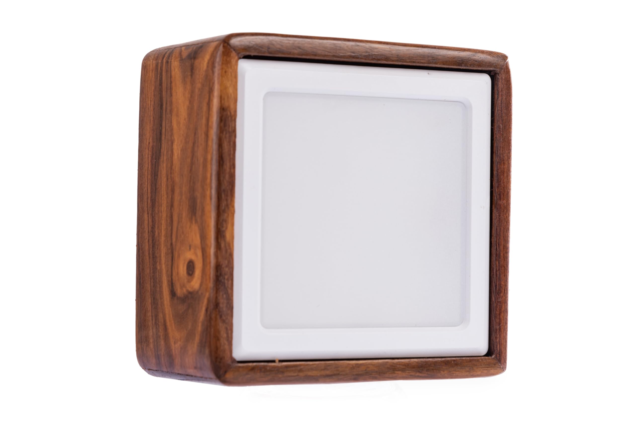 Green House Fully Handmade Sheesham Wood Ceiling Light/Lamp for Bedroom/Living Room/Kitchen/Hall/Modern Home/6W/Mercury Free Warm White Led/Luxury Interior Decoration/Minimalistic Square Design