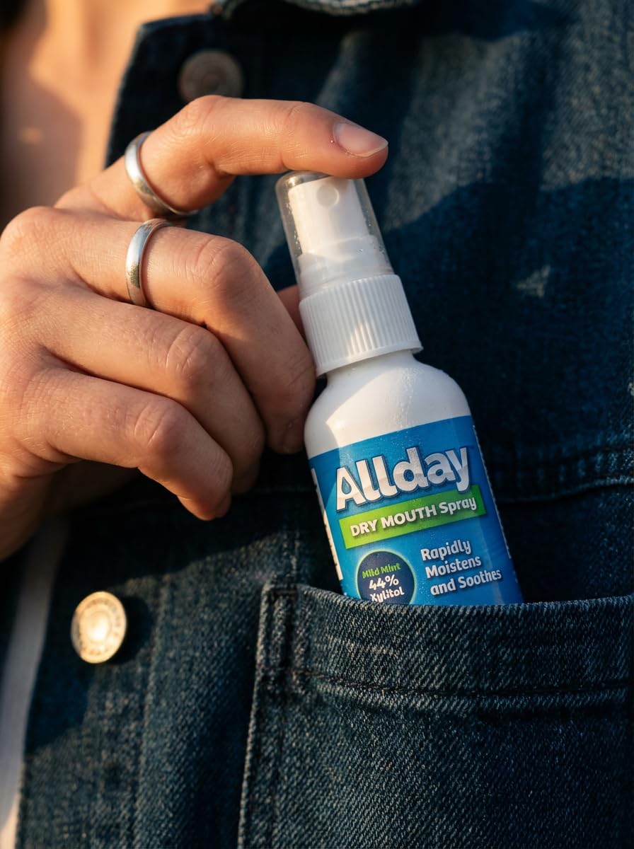 Allday Spray per secchezza orale - xilitolo a massima concentrazione, sollievo rapido, non acido (confezione da 2)