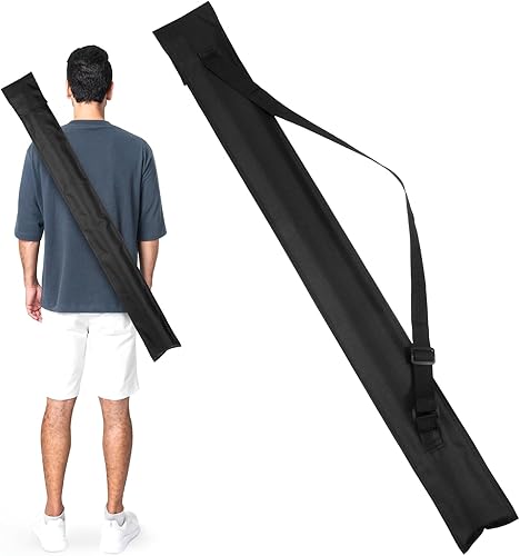 Bolsa de palo de piscina para 1 bolsa de transporte de almacenamiento de billar negra, bolsillo con cremallera con hombro para hombres y mujeres (32