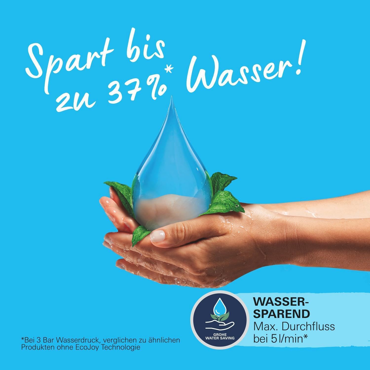 GROHE Start, Waschtischarmatur, wassersparend (Wasserhahn für das Bad, Badarmatur mit Zugstangen-Ablauf, 17cm hoch, mit 3in1 Werkzeug, einfache Installation am Waschbecken), chrom, 24209002