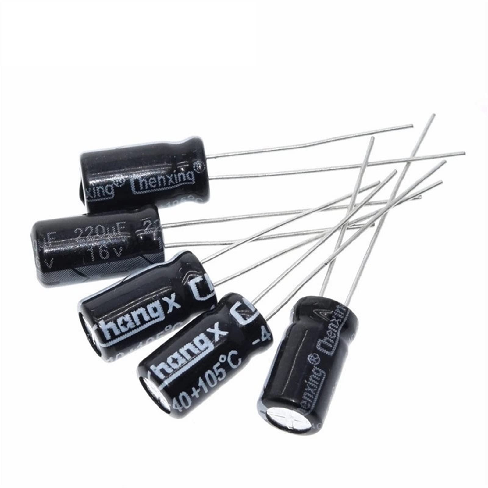 Accesorios electrónicos Condensadores 120pcs 12 Value kit 1uF-470uF Paquete de condensadores electrolíticos 1UF 2.2UF 3.3UF 4.7UF 10UF 22UF 33UF 47UF 100UF 220UF Dispositivos electrónicos