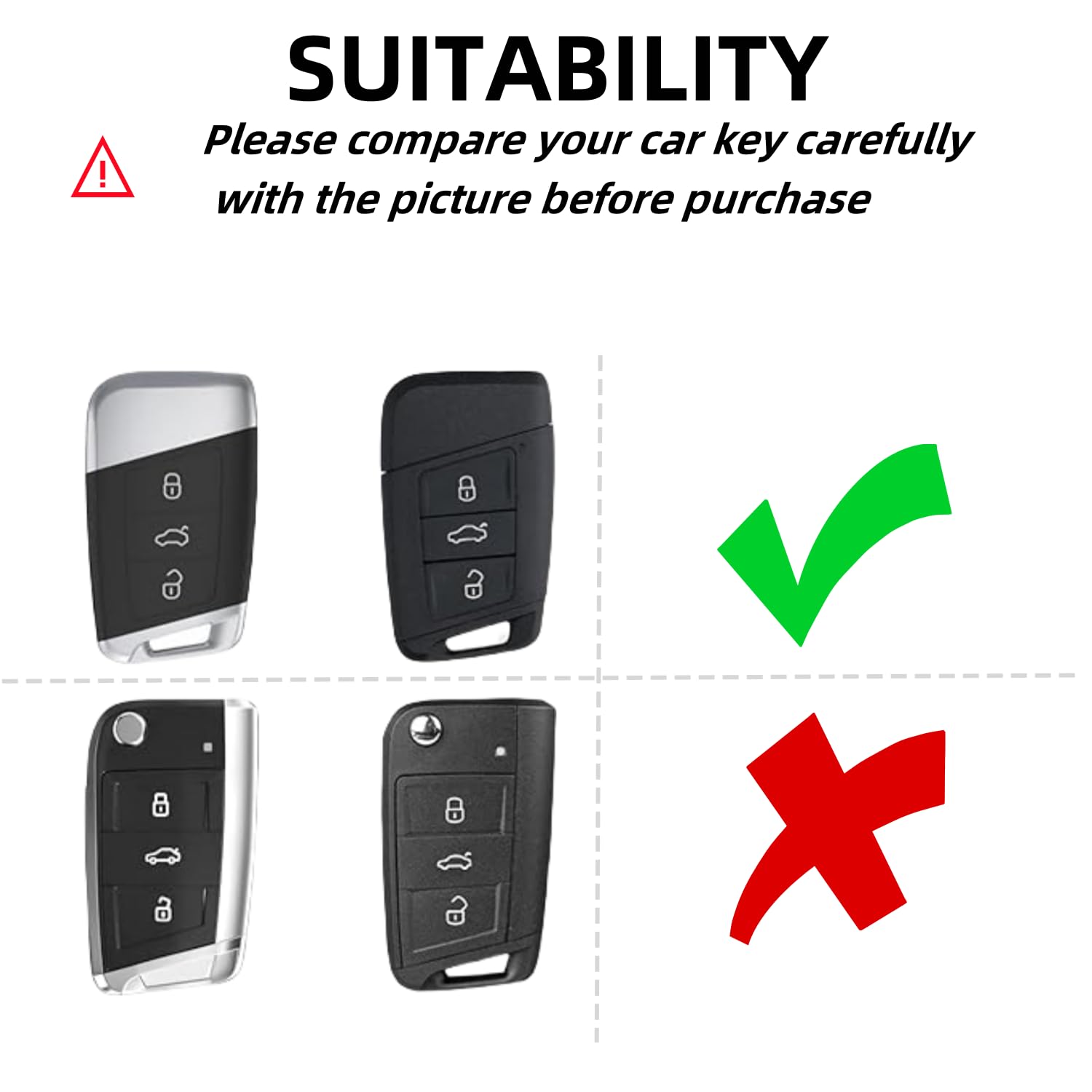 RUXYAXFOL TPU copertura chiave auto per VW Golf 7 Passat B8 Seat Leon Ibiza Toucan T-Cross Polo CC Skoda Superb Kodiaq Custodia chiave auto, 2 pezzi, platino