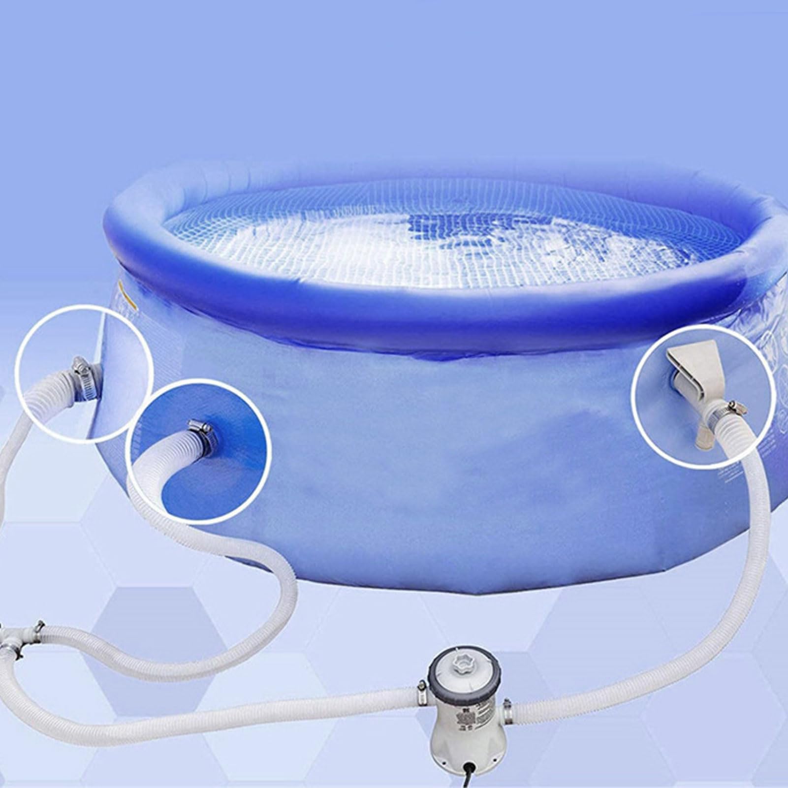 Swimming Pool Replacement Hoses, Swimming Pool Replacement Hose and Clamp Adjustable Length Aging Resistant Crack Resistant High Strength for Garden