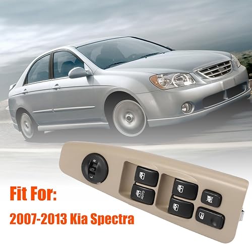 Miniatura 2 de 93570-2F200 Interruptor de ventana automático delantero izquierdo compatible con Kia Spectra & Cerato 2004-2009, reemplazo del botón del interruptor