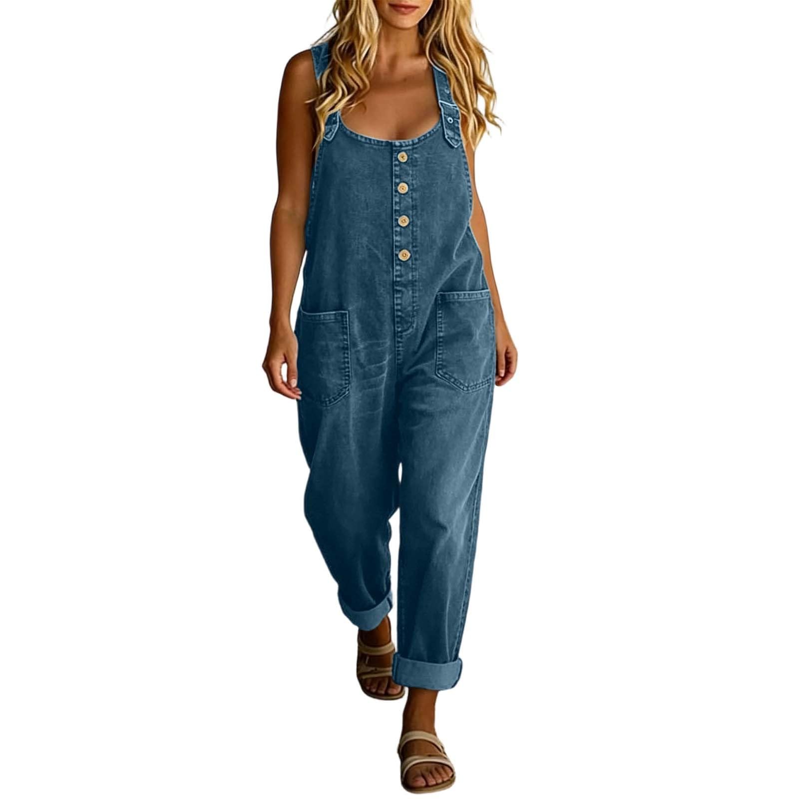 Mono vaquero de los 90, sin mangas, de corte holgado, con perneras rectas remangadas y bolsillos, mujer, peto con tirantes, tejido denim, estilo retro, para diario y fin de semana