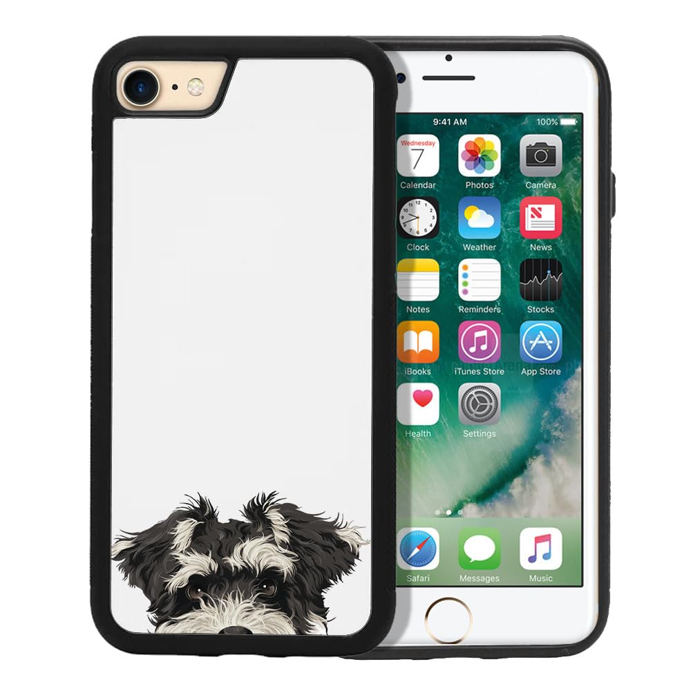 FINCIBO Anti-Scratch Soft Rubber Protective Shockproof Slim Case Cover Compatible with Apple iPhone 7/8 / SE (2020) / SE 3 2022 4.7 inch - Schnauzer