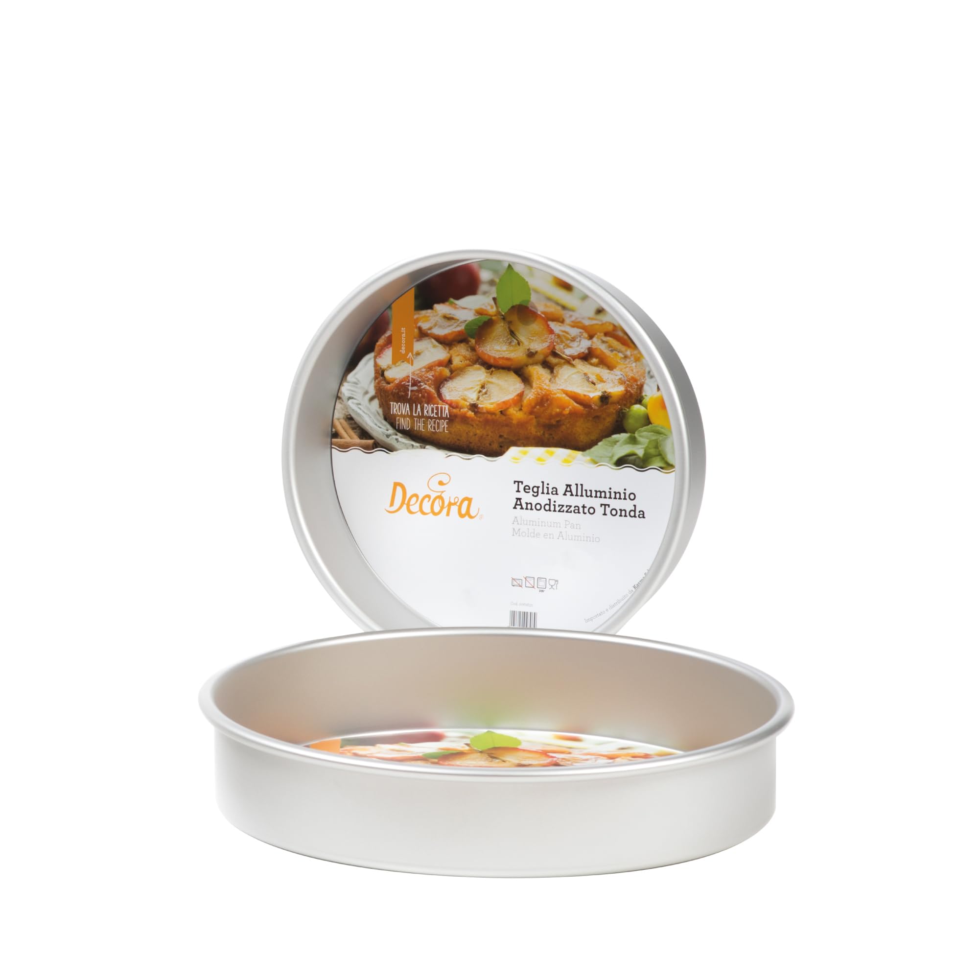 DECORA, 0062634 Teglia Professionale Tonda Ø 30 x 5 h cm, In Alluminio Anodizzato, Senza Punti di Saldatura, Design Professionale