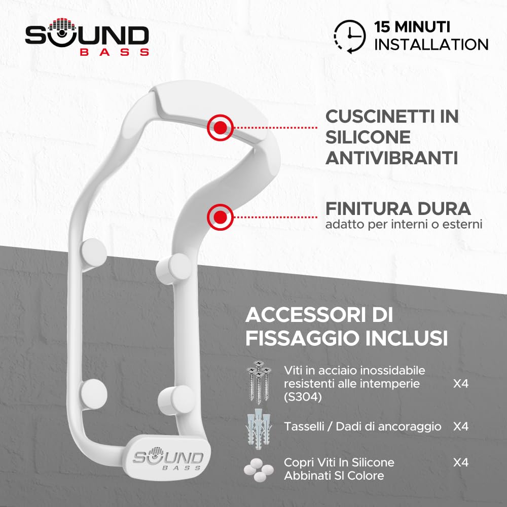 Sound bass staffa da parete per altoparlante Move, resistente alle intemperie, compatibile con Sonos Move e Move 2, con accessori di montaggio inclusi (Move 2 - Bianco)