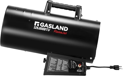 GASLAND Flame Jet Calentador de Aire Forzado de Propano de 125,000 BTU, Calentador de Propano Portátil para Garaje, Taller, Sitio de Trabajo,