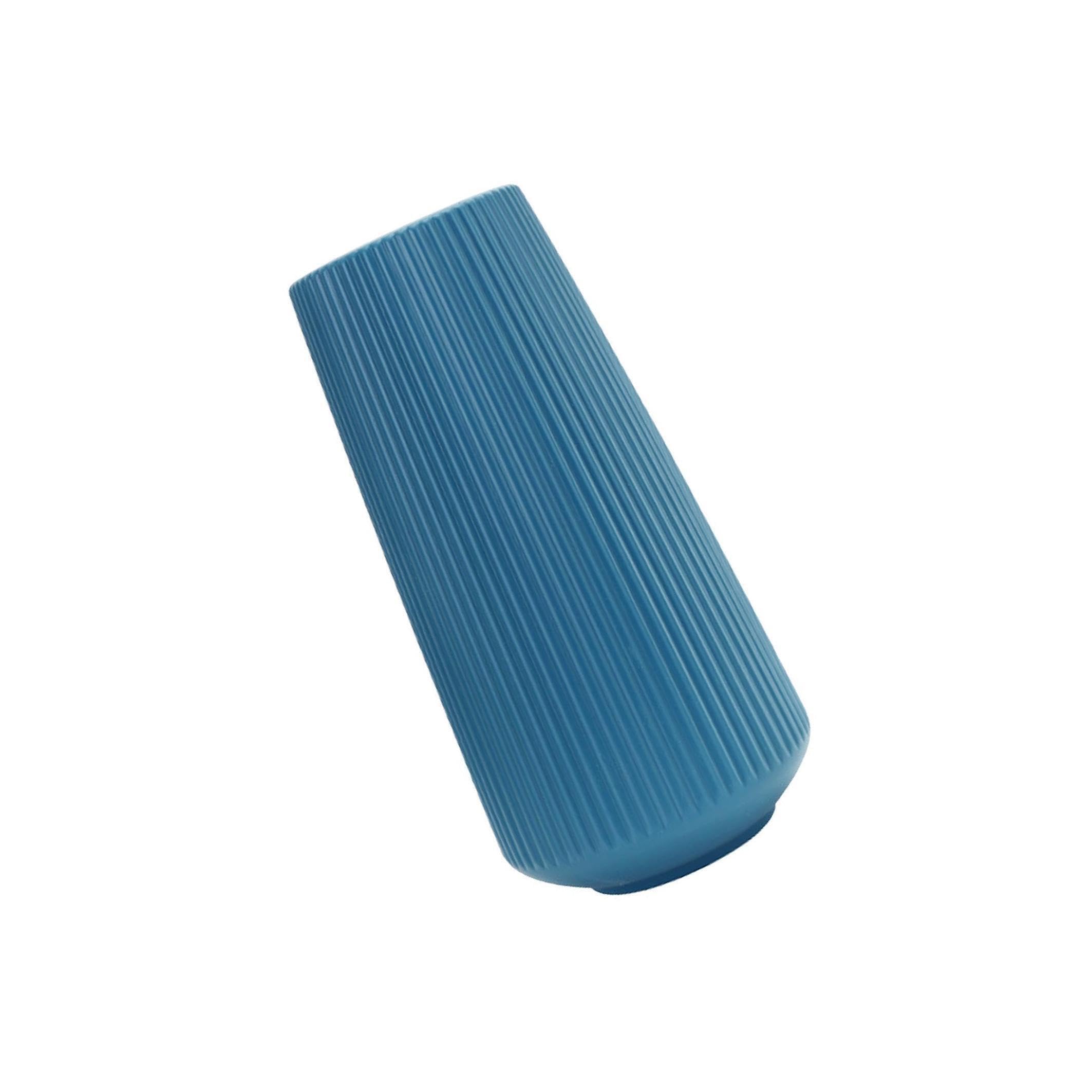 Zambuph Minimalist Decorative Plastic Flower Pot Elegant Flower Vase for Housewarming Gift Inch 20, Blue, 30x15cm
