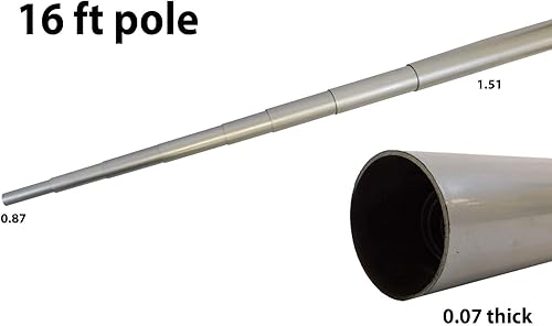Miniatura 5 de FlagsImp - Poste telescópico de fibra de vidrio de 16 pies