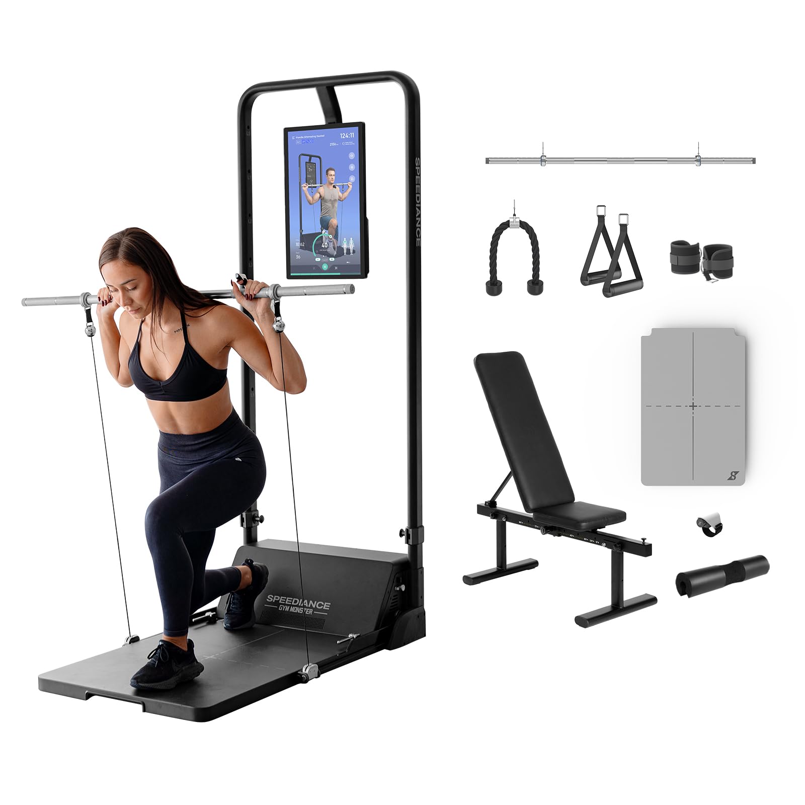 Speediance Gym Monster Smart Home Gym, Multifunctional Strength Training Machine, Smith Machine Power Cage Workout Station, Squat Rack Cable Machine, Full Body Fitness Equipment for Home WorkoutSpeediance Gym Monster Smart Home Gym, Multif…