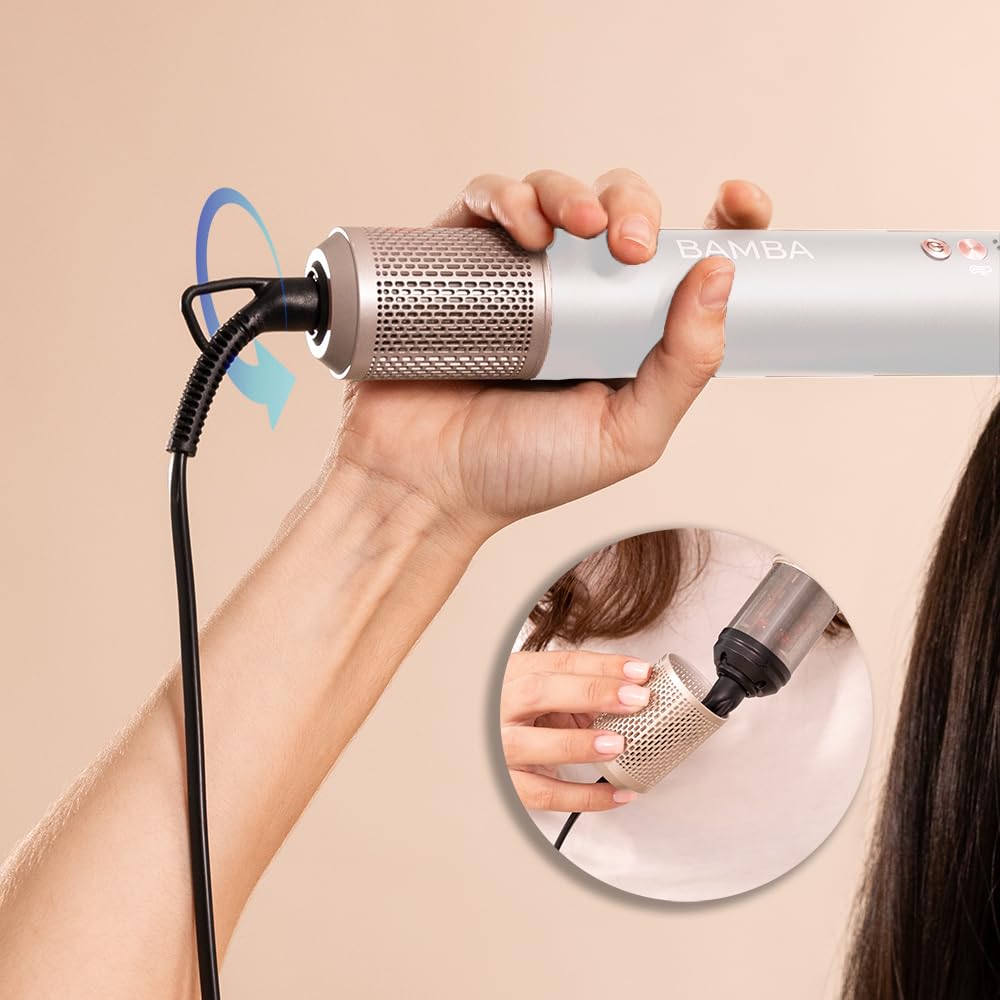 Cecotec - Brosse Soufflante CeramicCare AirGlisse Champagne 1400W, Technologie Coanda, 3 Vitesses, 3 Températures, Contrôle Intelligent de la Chaleur, 110000rpm