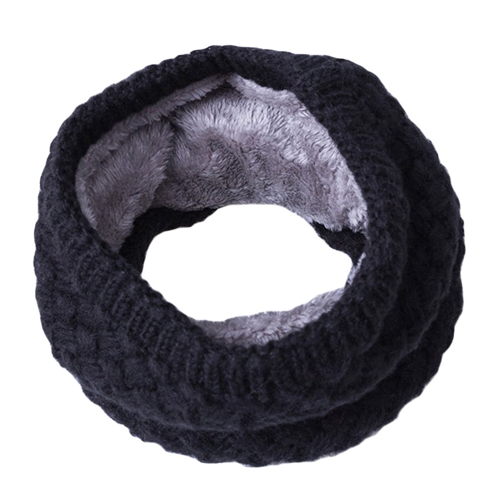 Bluelans Women's Black Bluelans® Men Winter Thick Knitted Snood Scarf Cosy Woollen Loop Infinity Scarf Neck Warmer,9 Colors (Black)