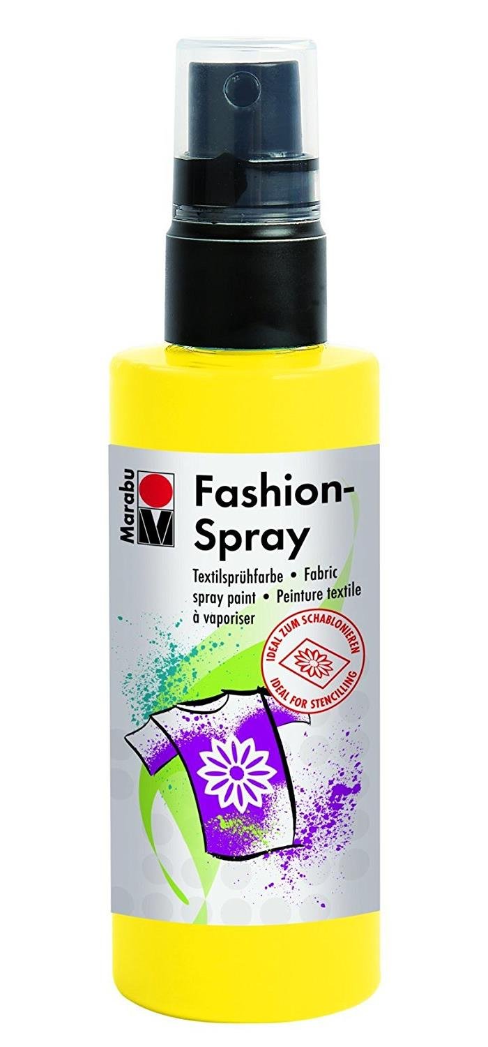 Marabu 17190050220 - Fashion Spray sonnengelb 100 ml, Textilsprühfarbe, m. Pumpzerstäuber, für helle Textilien, weicher Griff, einfache Fixierung, waschbeständig bis 40°C, tolle Effekte auf Stoff