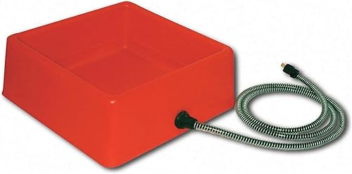 Farm Innovators D-19 - Cuenco eléctrico de 1.25 galones con control termostático y protector de cordón antimasticación, 60 W, color rojo