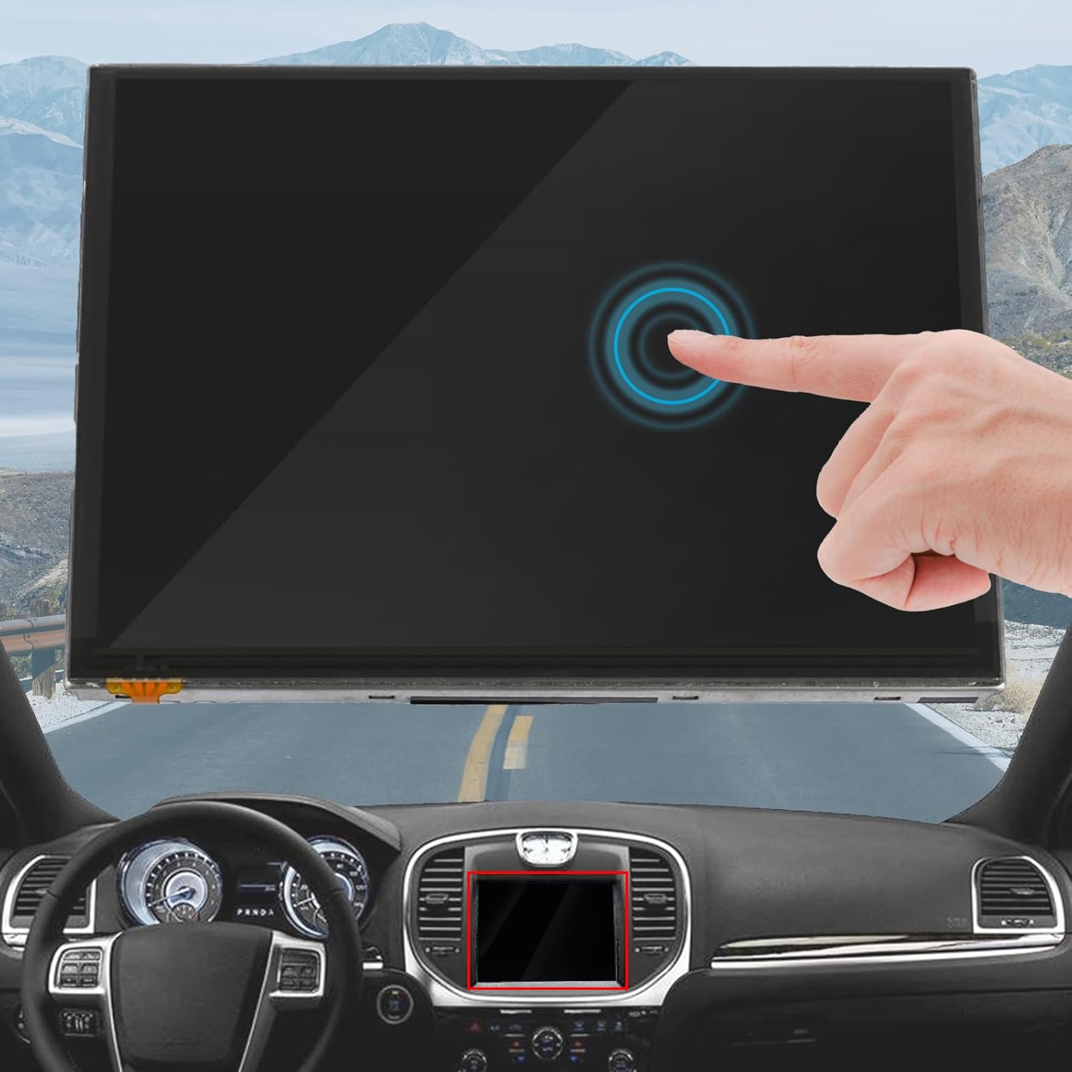 8.4"" LCD Display with Touch Screen LAJ084T001A Digitizer Fit for Chrysler 300 ; for Dodge Charger Journey Dart ; for Maserati Ghibli 2011-2017 RB5 RE2 Navigation, Black