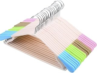 Cabilock 10pcs Adult Plastic Non-Slip Hangers No Trace Drying Rack Clothes Hanger for Shirts Sweaters Dress (Random Color)