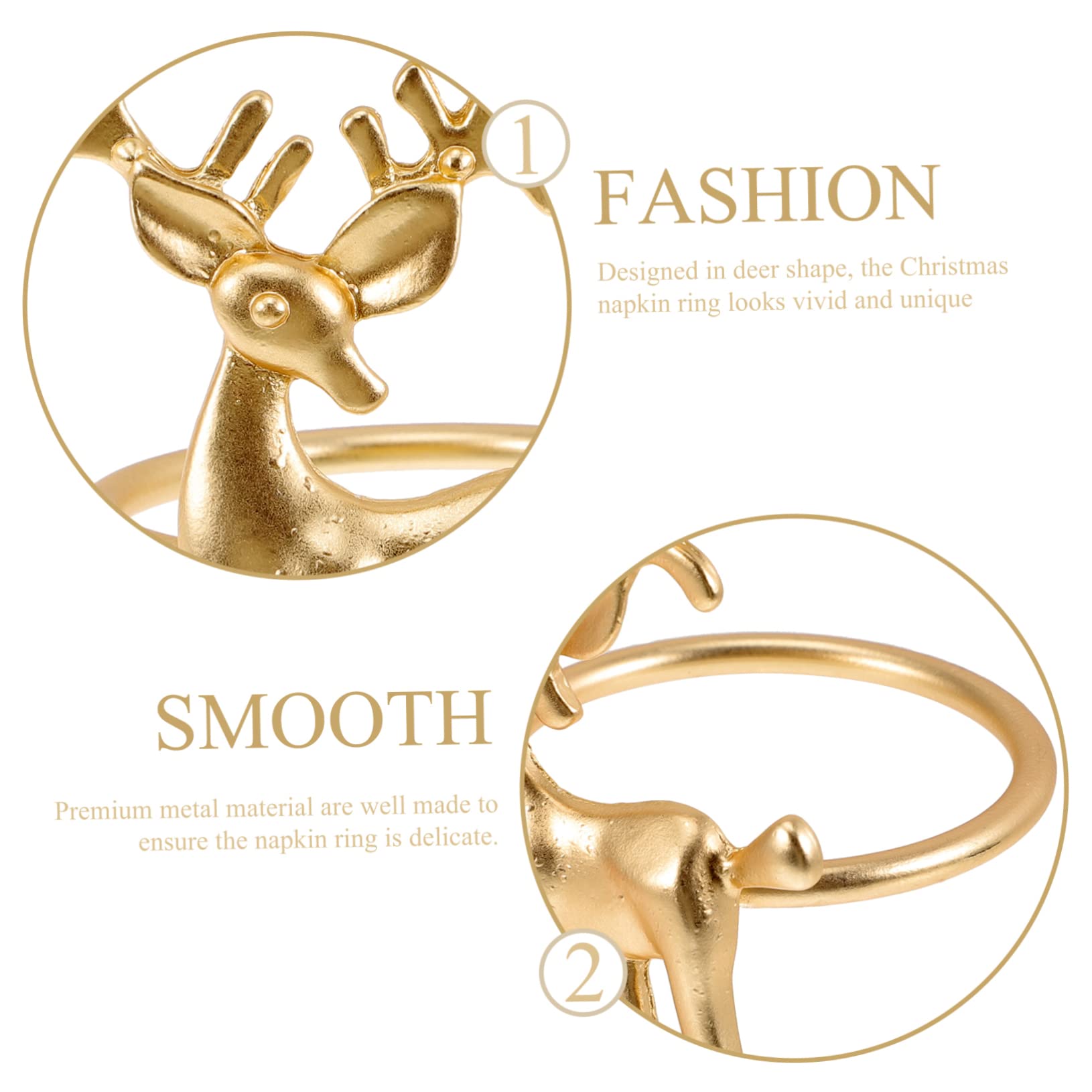 Alipis STK Weihnachtsserviettenschnalle weihnachtsdeko Schreibtisch weihnachtliche tischdeko Hochzeit Serviettenschnalle Tischserviettenringe Serviettenhalter Golddekor Legierung