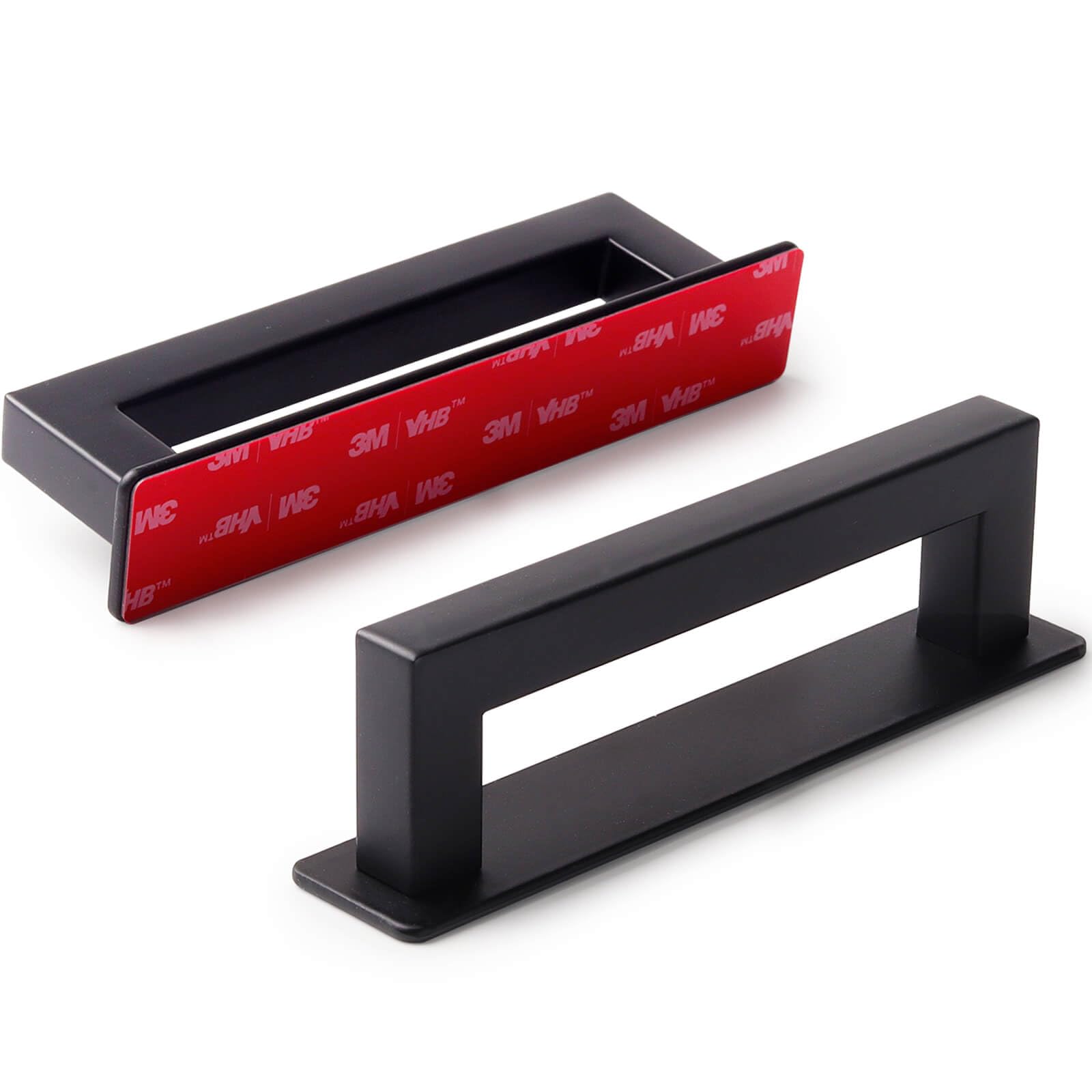 RVPEKUPE Adhesive Cabinet Handles Stick on Handle Self Stick Sliding Shower Door Handle 4-3/4" Black 14-Pack