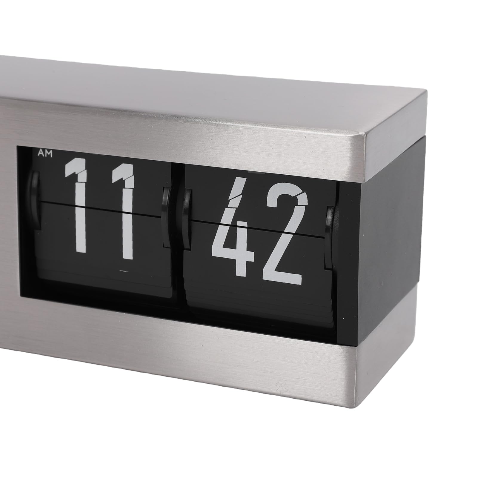 Calendario Orologio a Fogli Mobili Display a LED Automaticamente le Pagine Elegante Calendario Perpetuo per la Casa Camera da Letto Ufficio Acciaio Inossidabile 5,71" (Argento)