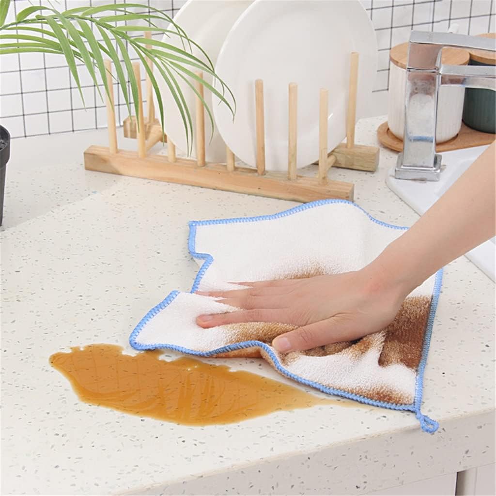 Tableware Kitchen Rag Towel Fiber Hydrophilic Cloth Dishwashing Hand Supplies 7 Packs