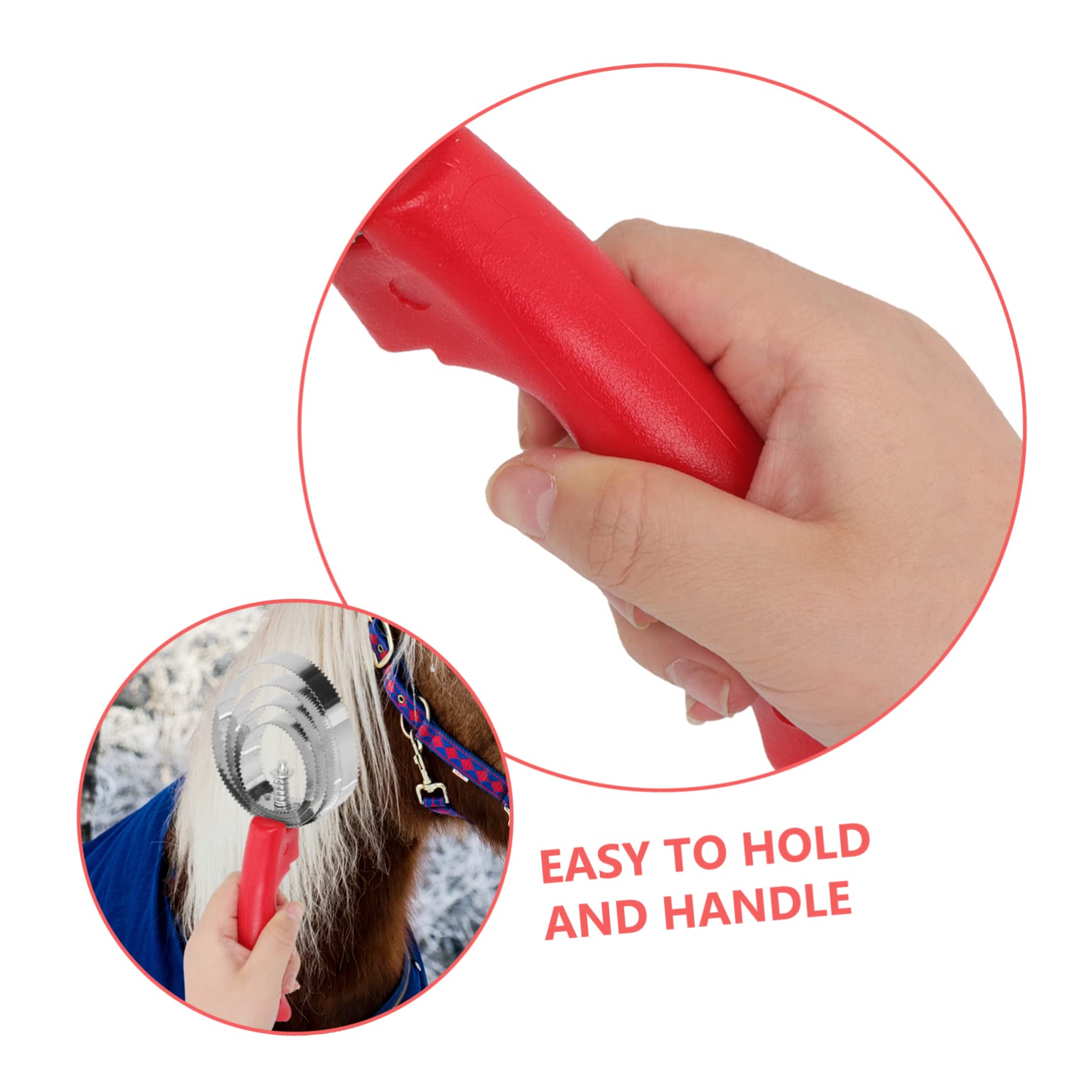 COSMEVIVI Stainless Steel Horse Hair Brush 2 Pcs Horse Grooming Combs for Horses Cattle Easy to Clean -Slip Handle for a Healthy Beautiful Coat Random
