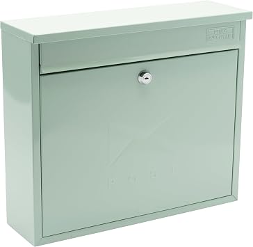 Burg-Wachter MB02CG Chartwell Green Elegance Wall Mounted Galvanised Steel Lockable Weatherproof Post Box - 36x31x10cm