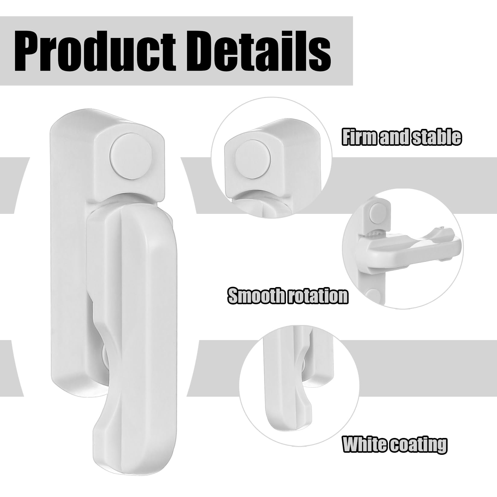 4 Pezzi Chiusura di Sicurezza per Finestra e Porta, Sash Jammer, Blocca Finestra Aperta, Serrature di Sicurezza per Finestre in uPVC, Bloccanti per Finestre in uPVC e PVC Domestica(Bianco)