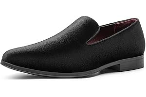 Classic Fashion Men's Black Velvet Shoes with Velvet Lining Loafers