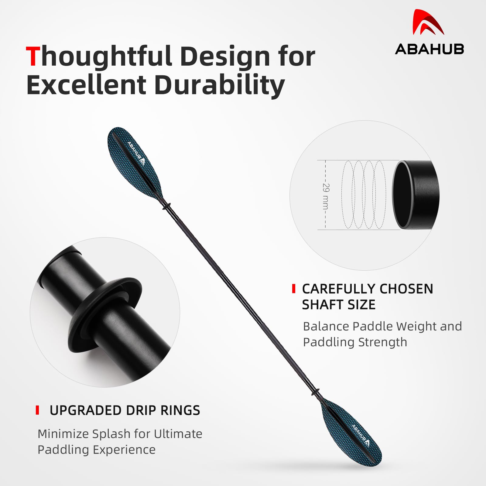 Abahub 218/230/241 cm Aluminiowe wiosło kajakowe podwójne wiosłowanie kajakowe wiosła kajakowe z linią wiosłową do kajaku łodzi wiosłowej