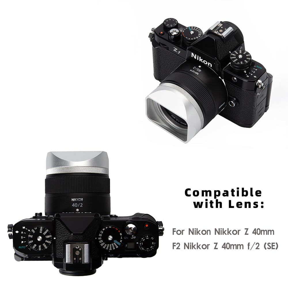Amazon | メタルスクエアレンズフード（キャップ付き）、Nikkor Z 40mm