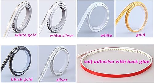 Miniatura 2 de ITTA Moldura flexible autoadhesiva, 10 pies de moldura de pared de flores para despegar y pegar, moldura de techo para armario, puerta, muebles,