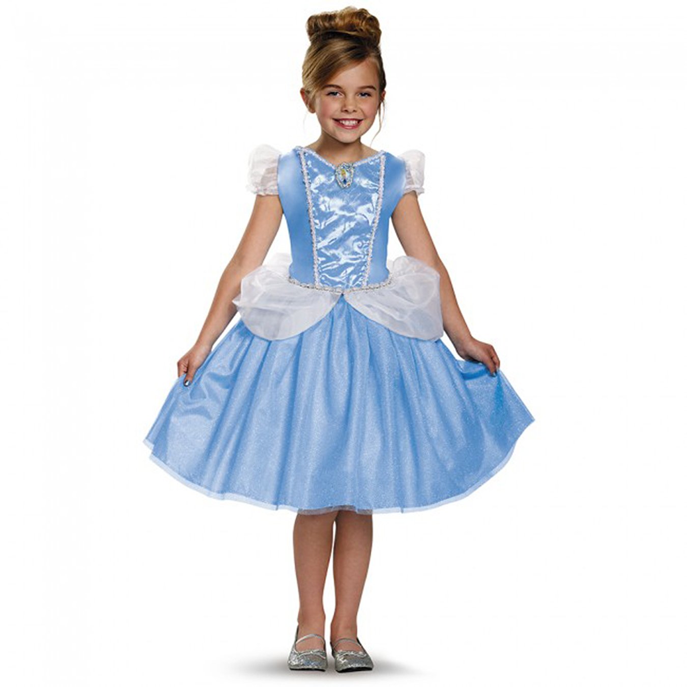 open lace back dress Princess Cinderella Classic Ballgown in Floral Overlayer Cosplay Costume with Boning / Combination Lace Tie main image 0