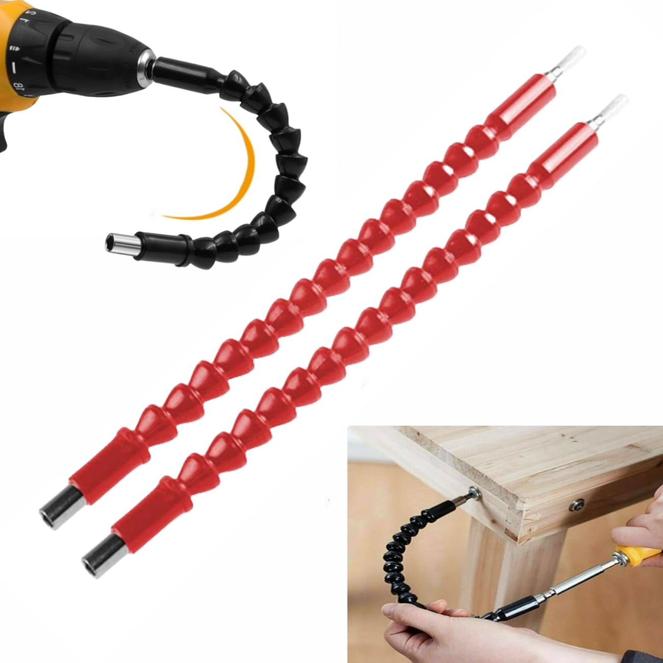 Superbit,2Set Super Bit,Flexible Drill Bit Extension,Superbit Screwdriver Flexible (2set red)