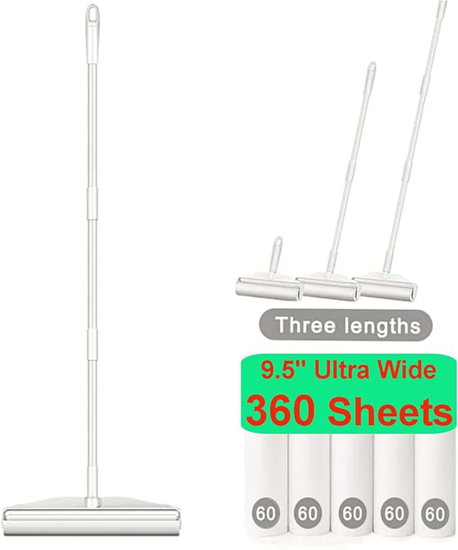 Sponsored Ad – Lint Rollers Large, 9.5'' Wide Floor Carpet Cleaner Lint Rollers for Pet Hair Extra Sticky, Pet Hair Remover, Cat & Dog Hair Remover, Lint Remover for Sofa Carpet with 4 Refills