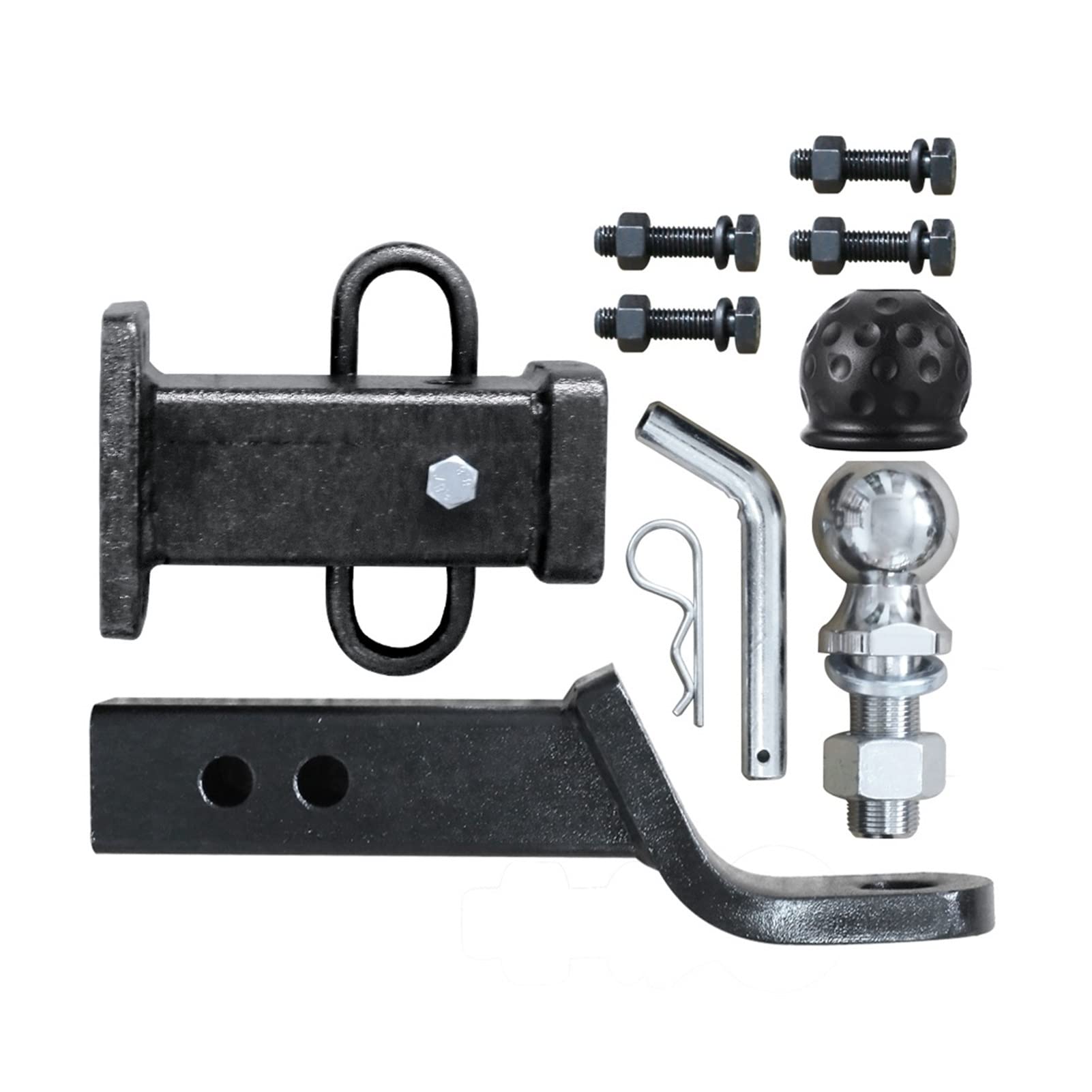 Anhängerkupplung, 2-Zoll-Anhängerzunge-Kugelhalterung mit Schleppkugel und Hitch Empfänger Pin Bolzen auf LKW Anhänger Teile Auto Camper Zubehör Wohnwagen(Set With 50mm Ball)