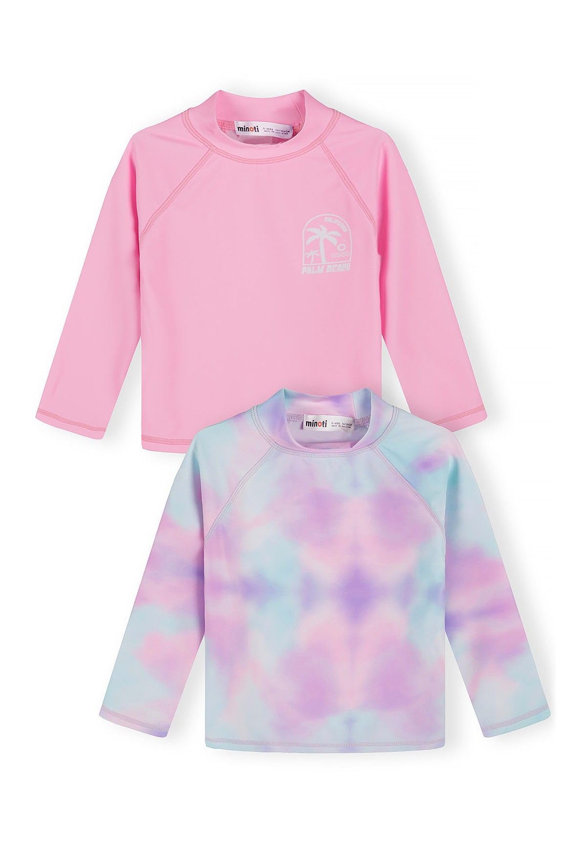 Minoti Mädchen UV Schutz Langarm Schnell Trocken Shirt Kinder Rash Guard mit Spandex Tie-Dye