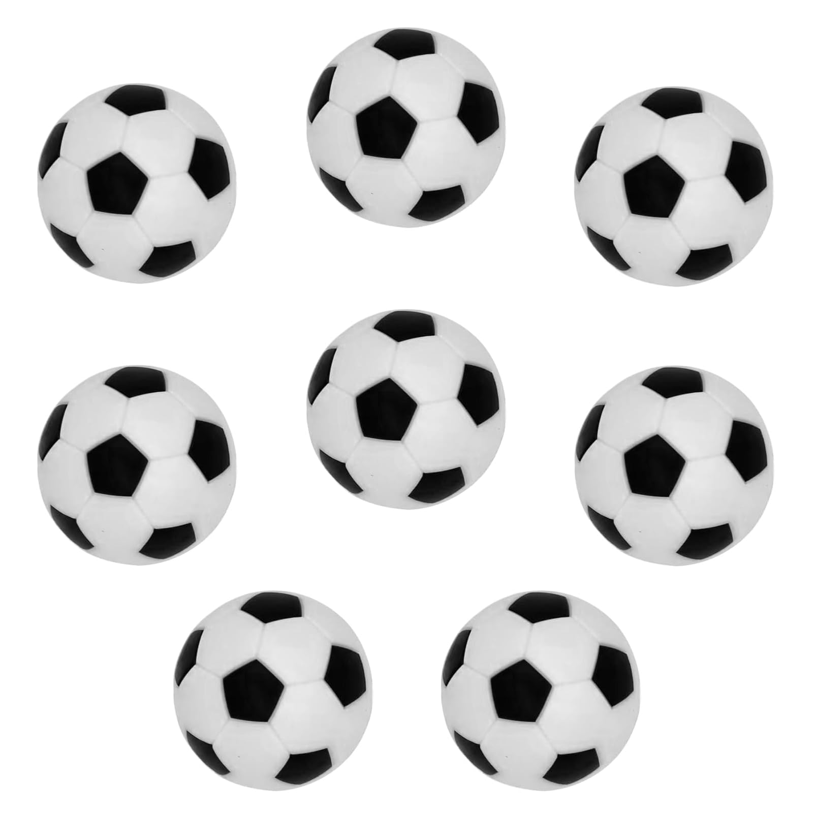 ShanBye Table Soccer Foosballs,8 PCS 32mm Mini Football Balls Black and White Plastic Foosball Replacement for Table Football Game Ideal for Party Bags Kids Adults Table Soccer Games Supplies