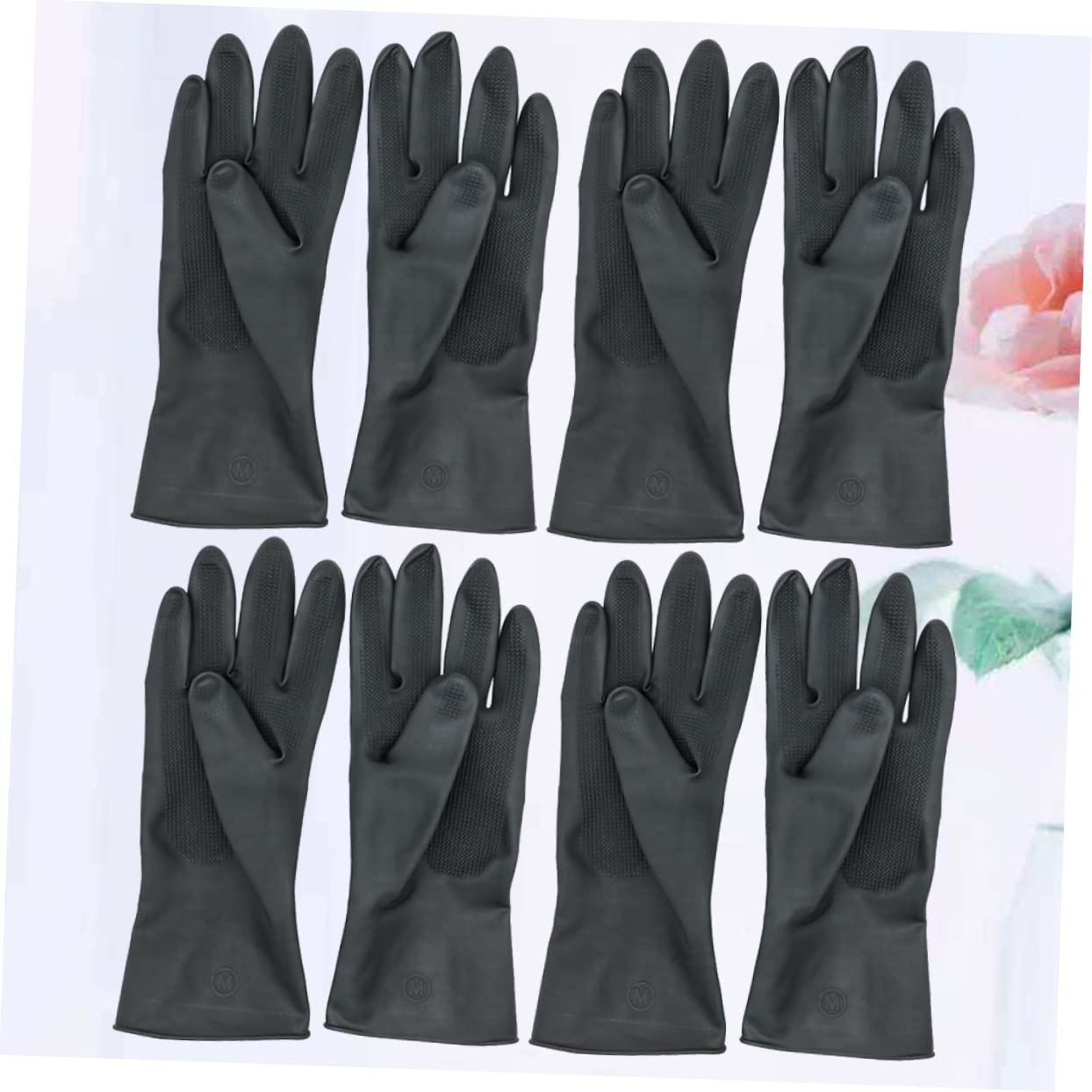 Beavorty 4 Pack Salon Barber Gloves Waterproof Hair Dyeing Gloves Skid-resistant Long Protective Hands Cover for Men