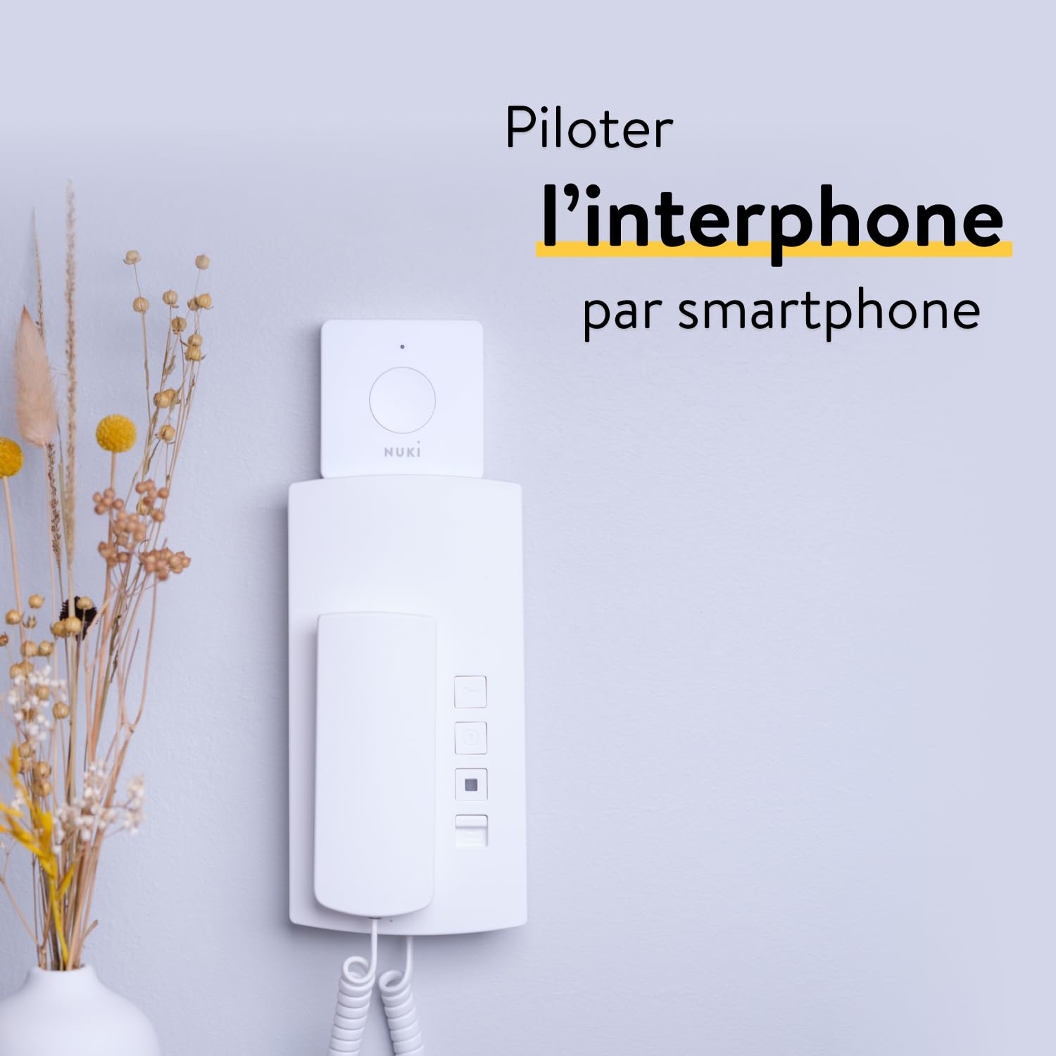 Nuki Opener, Serrure porte, ouverture de porte intelligent, Serrure connectée de l'immeuble, Nuki WLAN Bridge requis, interphone sans fil, Nuki Smart Home, blanc