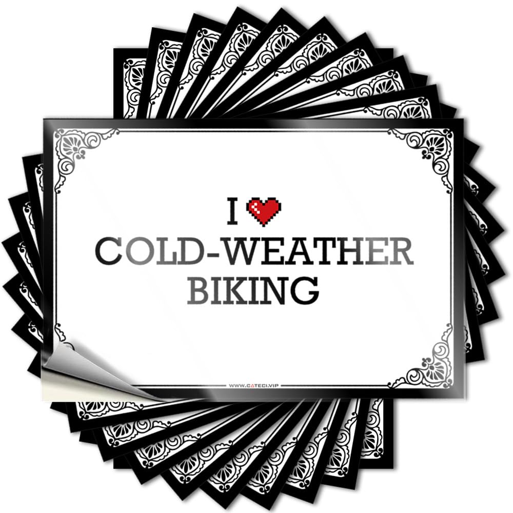 Tattoo Housewarming Gift Easy Apply | I Love Cold-Weather Biking Custom Door Peel and Stick(6X9CM)