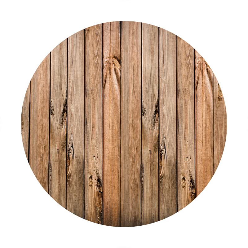 Aazon.co : Rustic Wood Round Backdrop Cover 7.2 Ft Brown Wooden Board