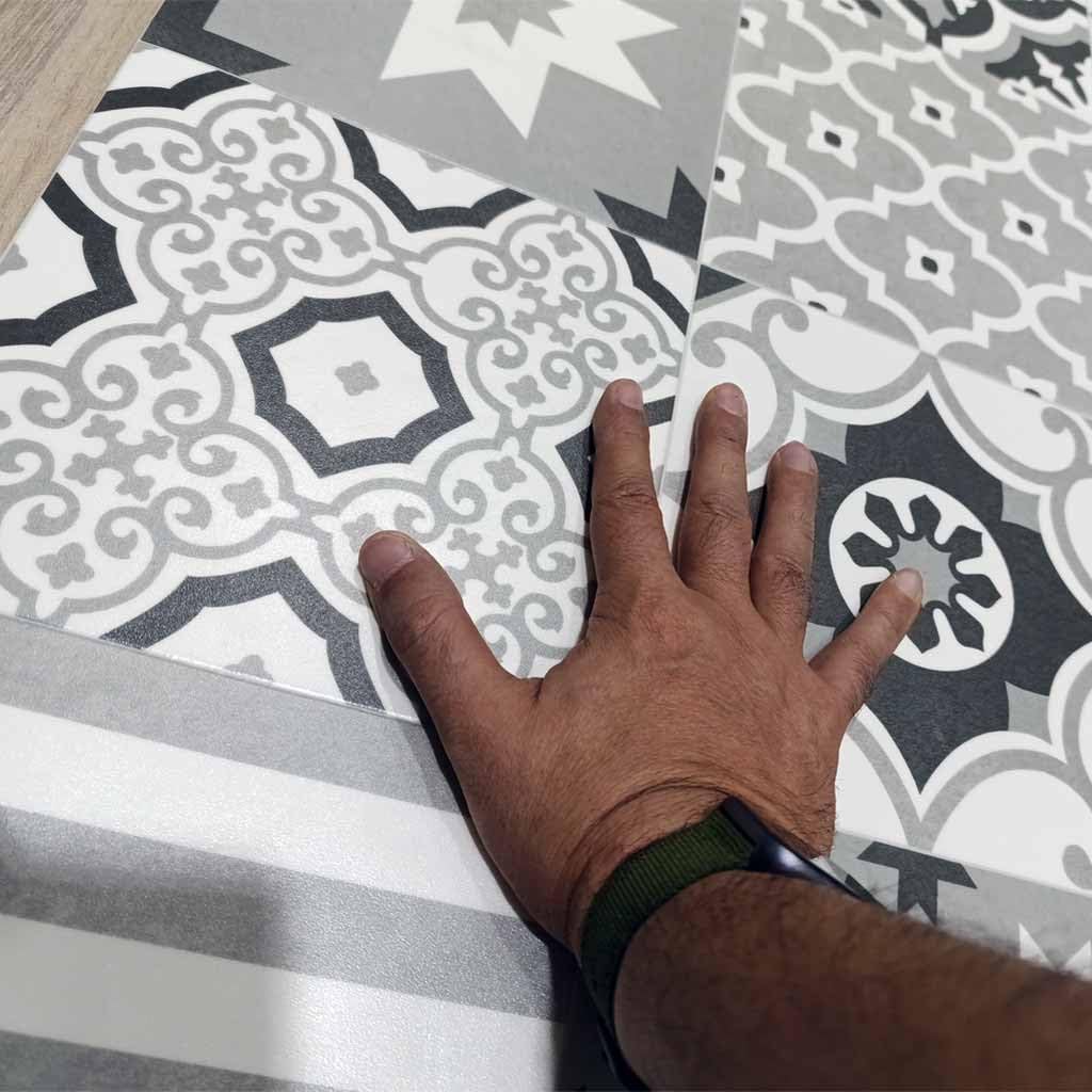Alfombra vinílica Gris 80x240 Larga pasillos amplios