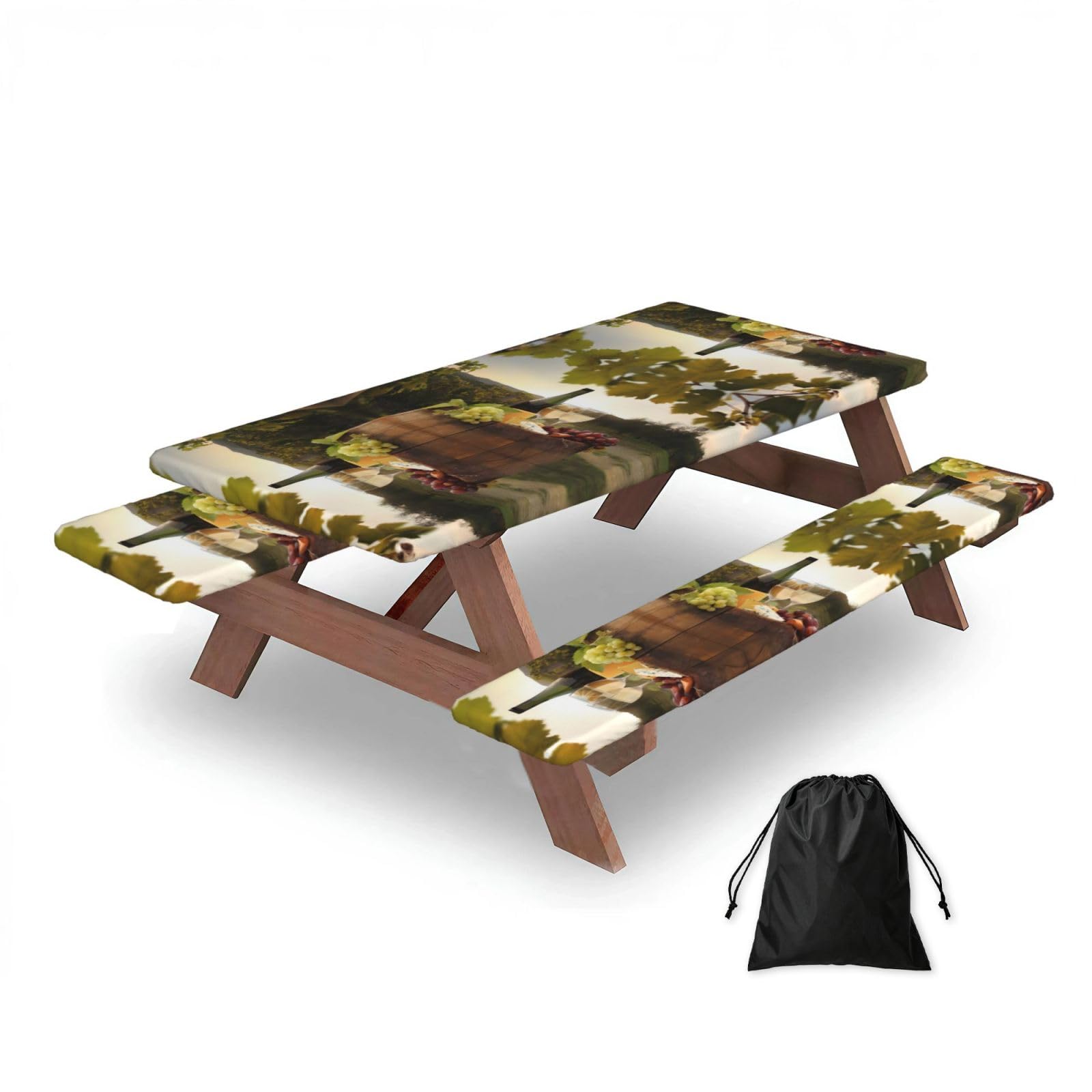 Zqytgfdc Black Red Wine Rectangular Water-Repellent Picnic Tablecloths, Outdoor Camping, Picnic, Bbq
