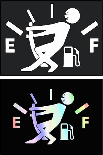 Yungeln 2 calcomanías divertidas de alto consumo de gas para tanque de combustible adhesivo reflectante impermeable autoadhesiva para coche