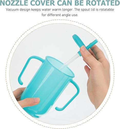 Miniatura 6 de 2 vasos a prueba de derrames para adultos con dos asas, tazas de sorbo independiente, convalecientes, sin derrames, con pajilla, tazas para adultos